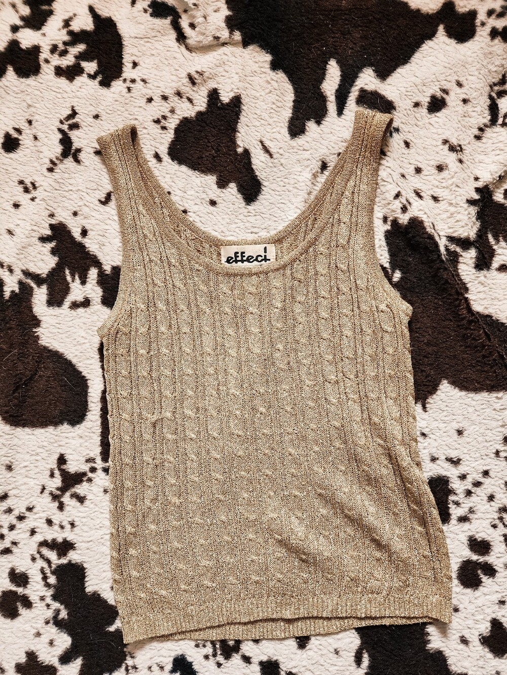 WOMEN'S 70'S/80'S KNIT TANKTOP- GOLD